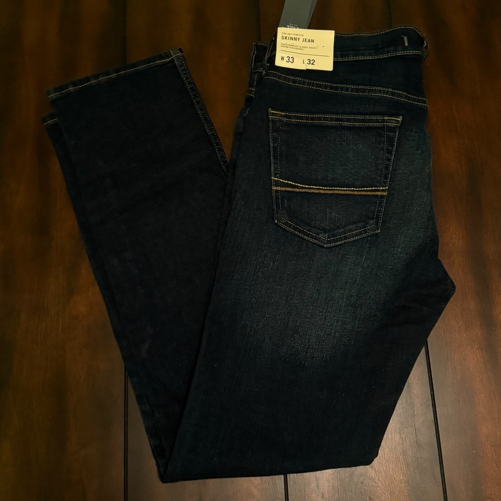 Abercrombie Dark Blue Skinny Jeans 33x32